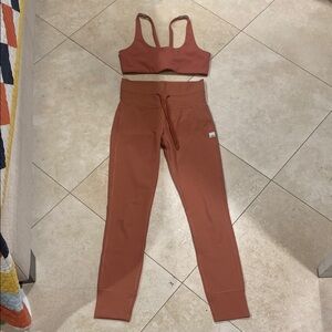 Vuori Terracotta Sports Bra and Leggings Set